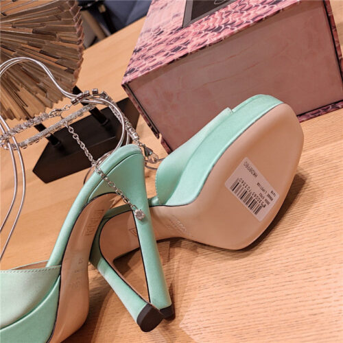 High Quality Luxury Jimmy Choo Crystal Chain Heeled Platform Sandals – Style 65207 product detail