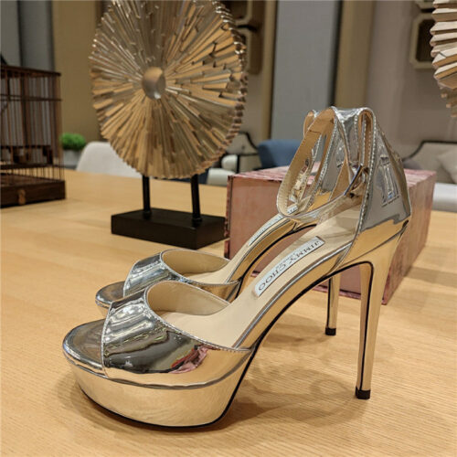 High Quality Luxury Jimmy Choo Crystal Chain Heeled Platform Sandals – Style 91191 alternate view