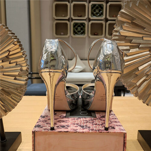 High Quality Luxury Jimmy Choo Crystal Chain Heeled Platform Sandals – Style 91191 product detail