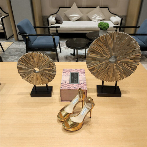 High Quality Luxury Jimmy Choo Crystal Chain Heeled Platform Sandals – Style 86103