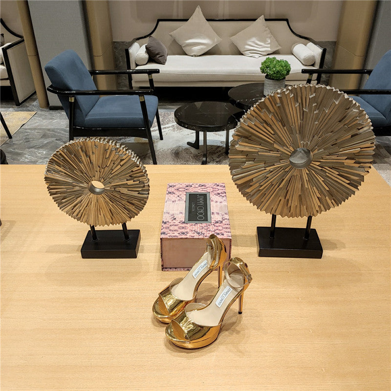 High Quality Luxury Jimmy Choo Crystal Chain Heeled Platform Sandals – Style 86103