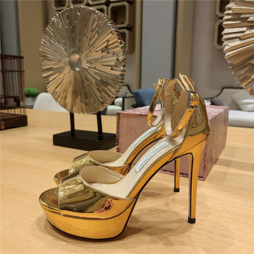 High Quality Luxury Jimmy Choo Crystal Chain Heeled Platform Sandals – Style 86103 alternate view