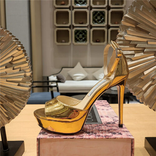 High Quality Luxury Jimmy Choo Crystal Chain Heeled Platform Sandals – Style 86103 product detail