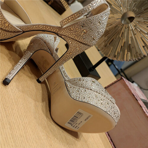 High Quality Luxury Jimmy Choo Crystal Chain Heeled Platform Sandals – Style 13783 product detail