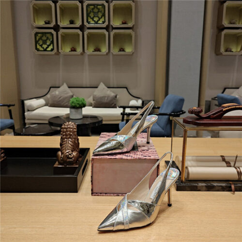 High Quality Luxury Jimmy Choo High-Heeled Hollow Leather Style Pointed Sandals – Style 31511 product detail