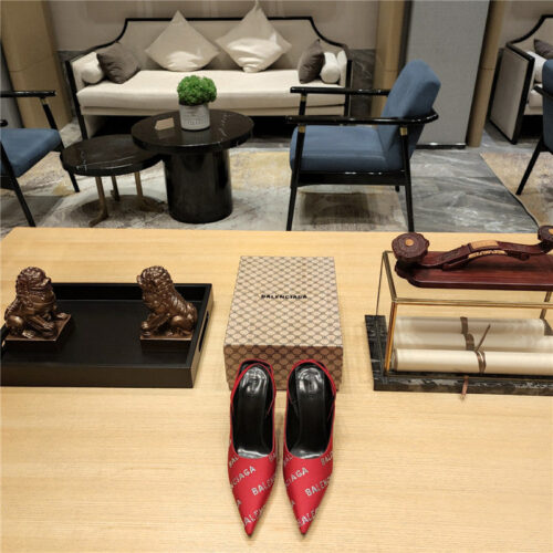 High Quality Luxury Balenciaga Pointed Toe Stiletto Square Tail Mule Sliders product detail