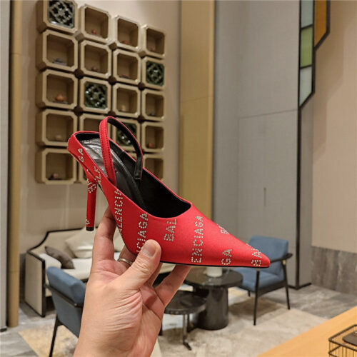 High Quality Luxury Balenciaga Pointed Toe Stiletto Square Tail Mule Sliders product detail