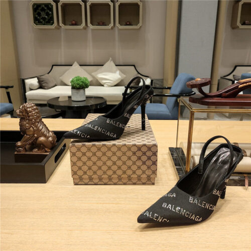 High Quality Luxury Balenciaga Pointed Toe Stiletto Square Tail Mule Sliders – Style 21795 product detail
