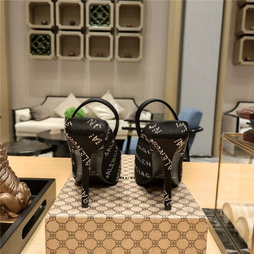 High Quality Luxury Balenciaga Pointed Toe Stiletto Square Tail Mule Sliders – Style 21795 product detail
