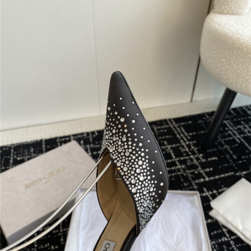 High Quality Luxury Jimmy Choo Square Buckle Drill Point Half Drag – Style 61655 product detail