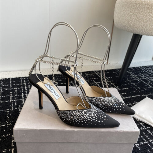 High Quality Luxury Jimmy Choo Square Buckle Drill Point Half Drag – Style 67351 alternate view