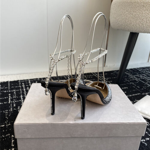 High Quality Luxury Jimmy Choo Square Buckle Drill Point Half Drag – Style 67351 product detail