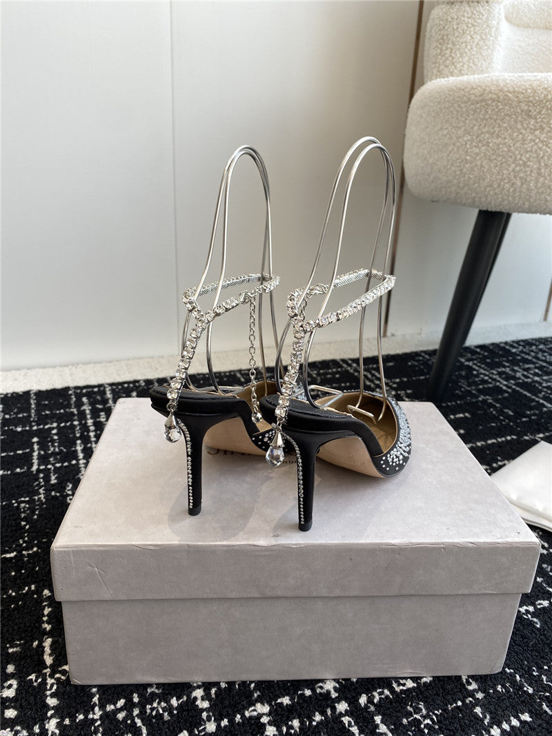 High Quality Luxury Jimmy Choo Square Buckle Drill Point Half Drag – Style 67351 product detail