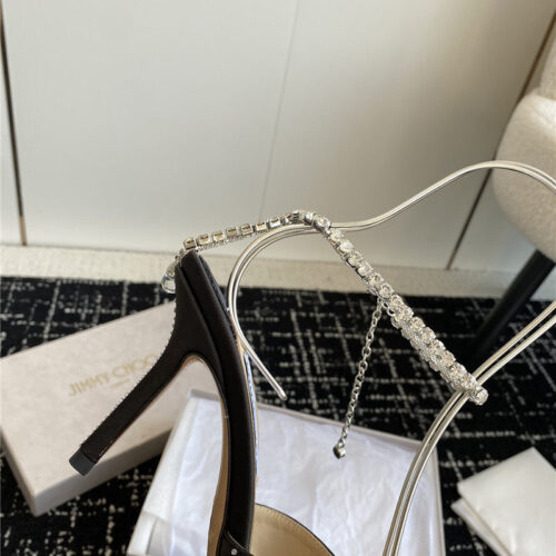 High Quality Luxury Jimmy Choo Square Buckle Drill Point Half Drag – Style 67351 product detail