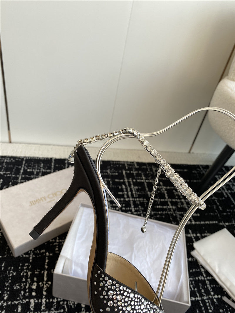 High Quality Luxury Jimmy Choo Square Buckle Drill Point Half Drag – Style 67351 product detail