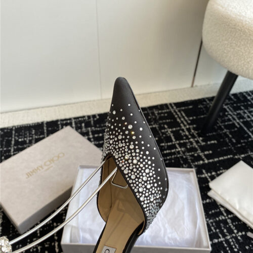 High Quality Luxury Jimmy Choo Square Buckle Drill Point Half Drag – Style 67351 product detail