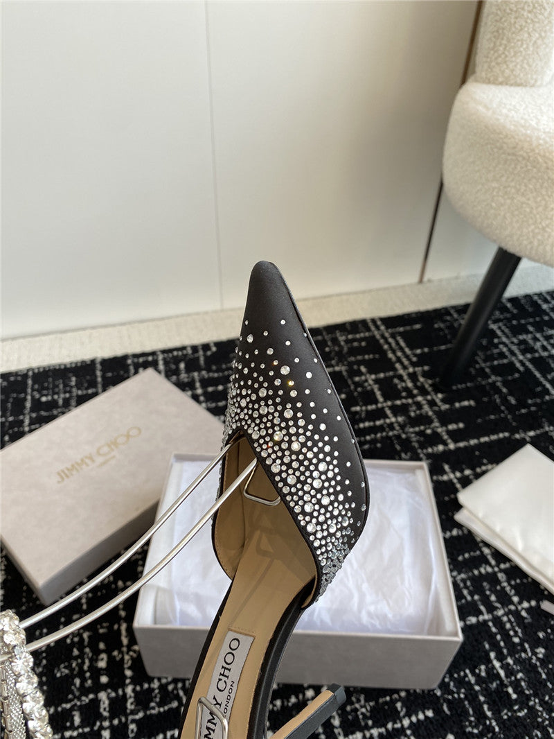 High Quality Luxury Jimmy Choo Square Buckle Drill Point Half Drag – Style 67351 product detail
