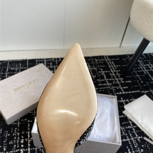 High Quality Luxury Jimmy Choo Square Buckle Drill Point Half Drag – Style 67351 product detail