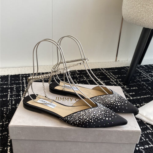 High Quality Luxury Jimmy Choo Square Buckle Drill Point Half Drag – Style 19799 alternate view