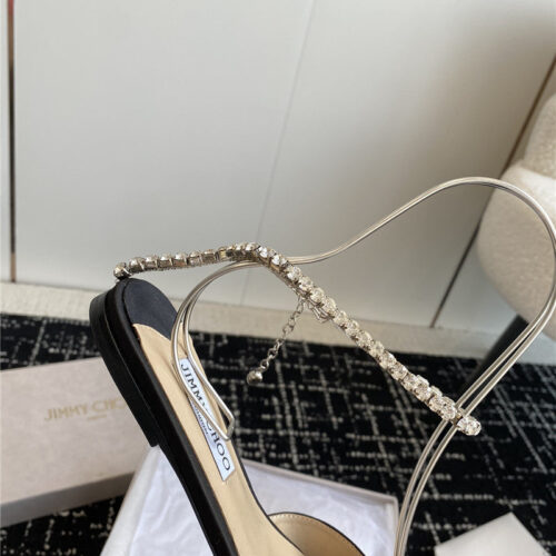 High Quality Luxury Jimmy Choo Square Buckle Drill Point Half Drag – Style 19799 product detail