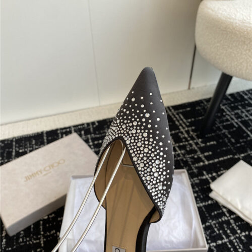 High Quality Luxury Jimmy Choo Square Buckle Drill Point Half Drag – Style 19799 product detail