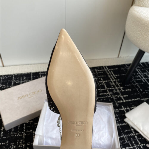 High Quality Luxury Jimmy Choo Square Buckle Drill Point Half Drag – Style 19799 product detail