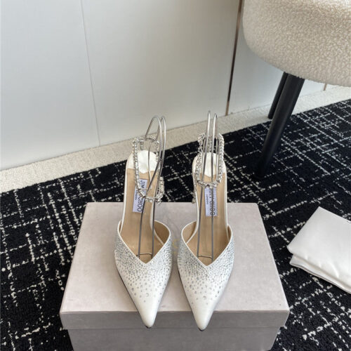 High Quality Luxury Jimmy Choo Square Buckle Drill Point Half Drag – Style 22583 product detail