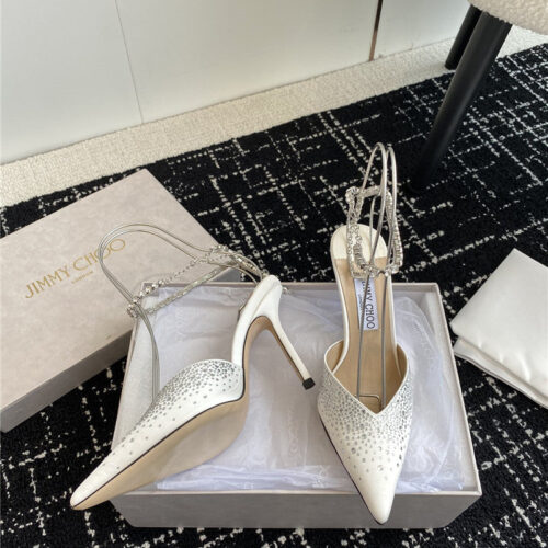 High Quality Luxury Jimmy Choo Square Buckle Drill Point Half Drag – Style 22583 product detail