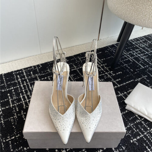 High Quality Luxury Jimmy Choo Square Buckle Drill Point Half Drag – Style 32151 product detail