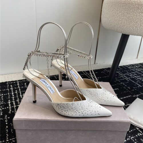 High Quality Luxury Jimmy Choo Square Buckle Drill Point Half Drag – Style 32151 alternate view