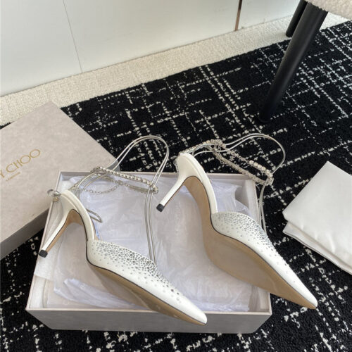 High Quality Luxury Jimmy Choo Square Buckle Drill Point Half Drag – Style 32151 product detail