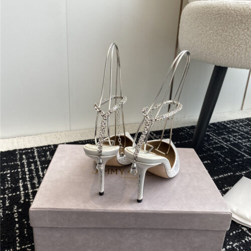 High Quality Luxury Jimmy Choo Square Buckle Drill Point Half Drag – Style 32151 product detail