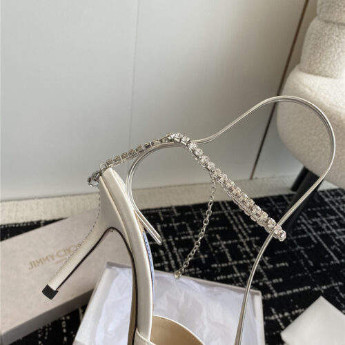 High Quality Luxury Jimmy Choo Square Buckle Drill Point Half Drag – Style 32151 product detail