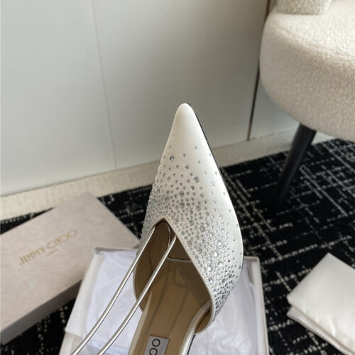 High Quality Luxury Jimmy Choo Square Buckle Drill Point Half Drag – Style 32151 product detail