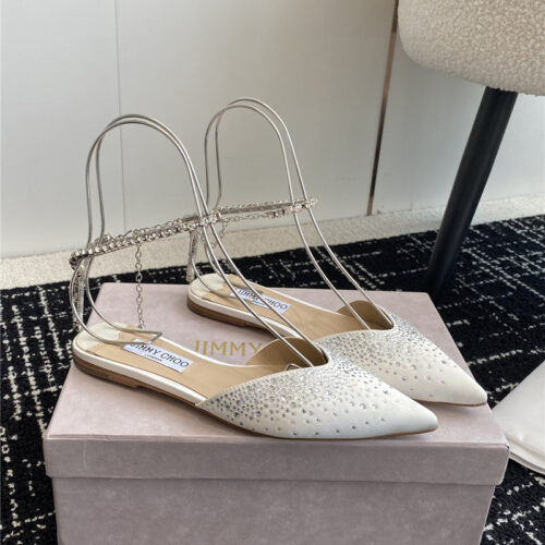 High Quality Luxury Jimmy Choo Square Buckle Drill Point Half Drag – Style 77879 alternate view