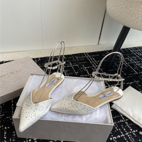 High Quality Luxury Jimmy Choo Square Buckle Drill Point Half Drag – Style 77879 product detail