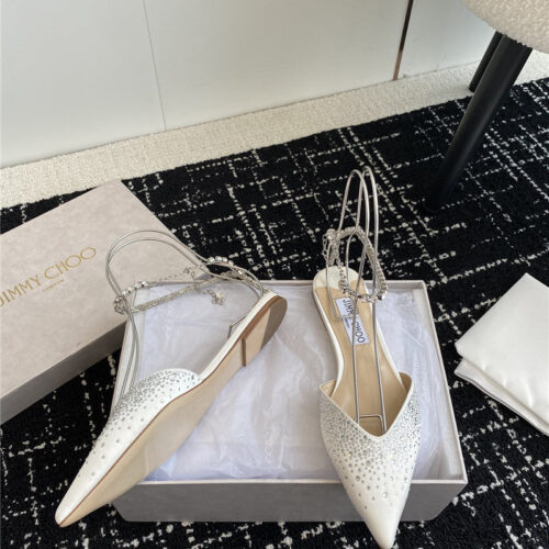 High Quality Luxury Jimmy Choo Square Buckle Drill Point Half Drag – Style 77879 product detail
