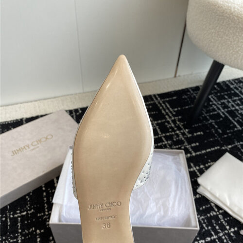 High Quality Luxury Jimmy Choo Square Buckle Drill Point Half Drag – Style 77879 product detail