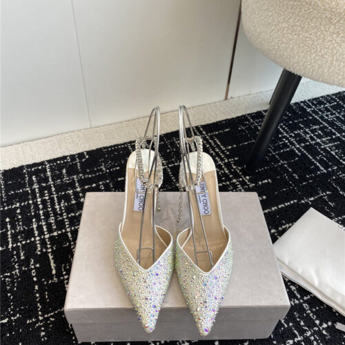 High Quality Luxury Jimmy Choo Square Buckle Drill Point Half Drag – Style 26999 product detail