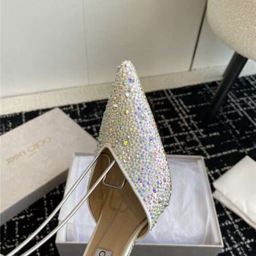 High Quality Luxury Jimmy Choo Square Buckle Drill Point Half Drag – Style 26999 product detail