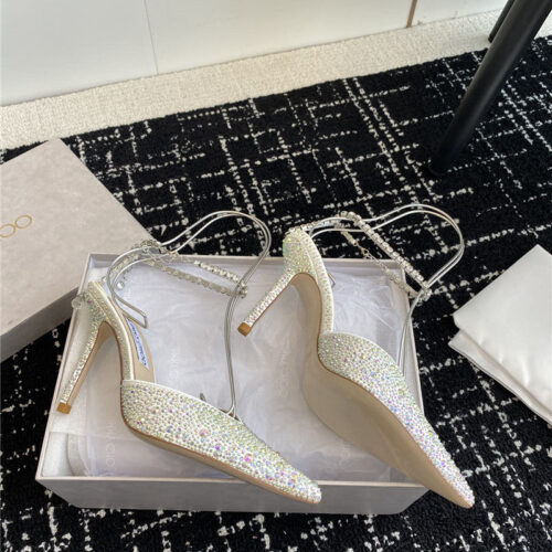 High Quality Luxury Jimmy Choo Square Buckle Drill Point Half Drag product detail