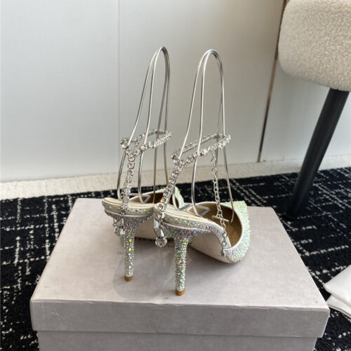 High Quality Luxury Jimmy Choo Square Buckle Drill Point Half Drag product detail