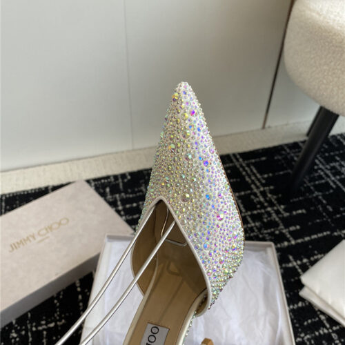 High Quality Luxury Jimmy Choo Square Buckle Drill Point Half Drag product detail