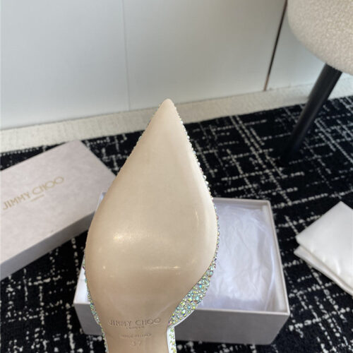 High Quality Luxury Jimmy Choo Square Buckle Drill Point Half Drag product detail
