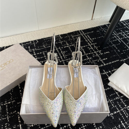 High Quality Luxury Jimmy Choo Square Buckle Drill Point Half Drag – Style 20151 product detail
