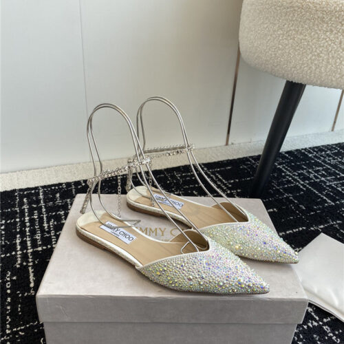 High Quality Luxury Jimmy Choo Square Buckle Drill Point Half Drag – Style 20151 alternate view