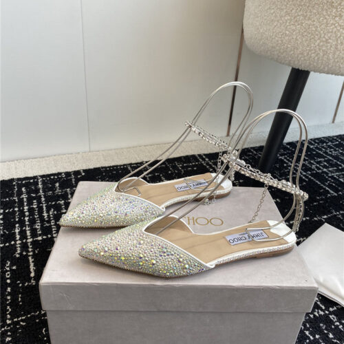 High Quality Luxury Jimmy Choo Square Buckle Drill Point Half Drag – Style 20151