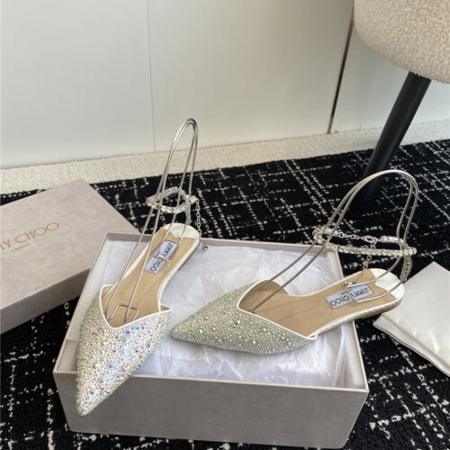 High Quality Luxury Jimmy Choo Square Buckle Drill Point Half Drag – Style 20151 product detail