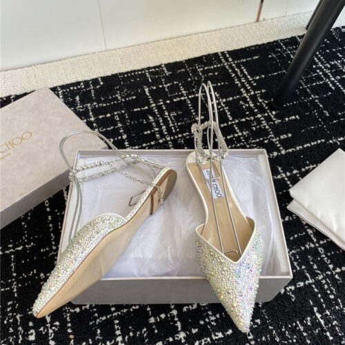 High Quality Luxury Jimmy Choo Square Buckle Drill Point Half Drag – Style 20151 product detail