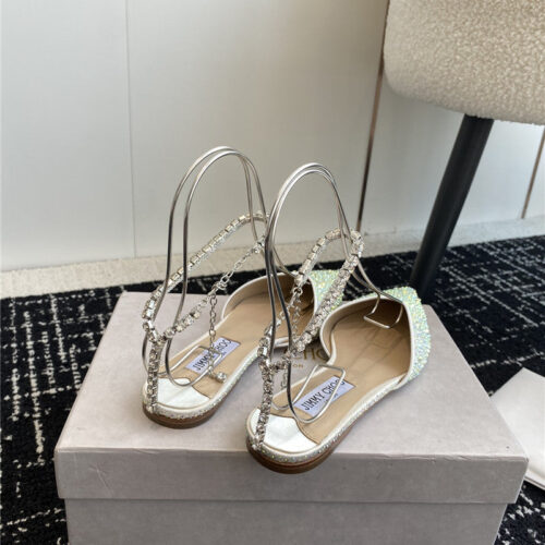 High Quality Luxury Jimmy Choo Square Buckle Drill Point Half Drag – Style 20151 product detail